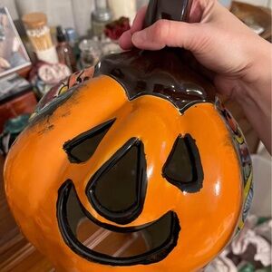 Orange Pumpkin Ceramic Decor